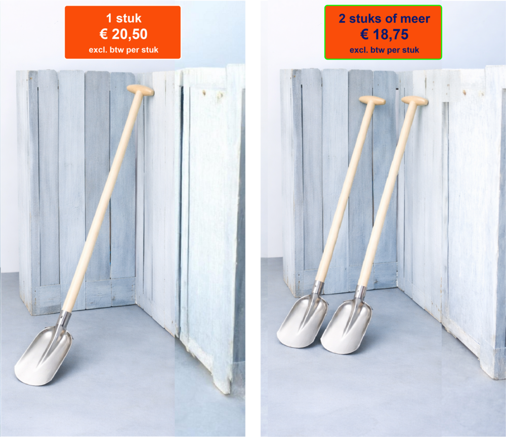 Bats Strama PLATTE GEBOGEN opstap met gebogen schopsteel 110 cm met doorgestoken hilt