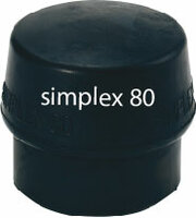 Simplex 60 of 80 rubber hamerdop zwart voor kunststofhamer 