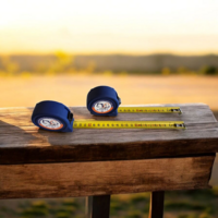 Rolmaat 5 m STRAMA met rubber kast BLAUW 2 STUKS