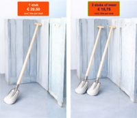 Bats Strama PLATTE GEBOGEN opstap met gebogen schopsteel 110 cm met doorgestoken hilt