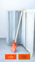 Schop met schopsteel 110 cm rood met kruk