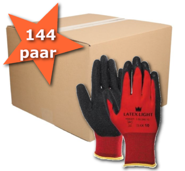 Handschoenen Allround Latex Lite 10-110 rood volle doos 144 paar