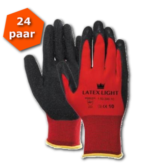Handschoenen Allround Latex Lite 10-110 rood ACTIE 24 paar 