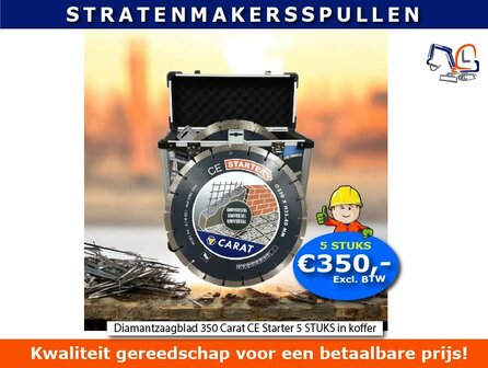 Diamantzaagblad 350 Carat CE Starter 5 STUKS in koffer OP=OP