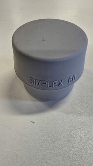 Simplex 60 of 80 rubber hamerdop grijs voor kunststofhamer 
