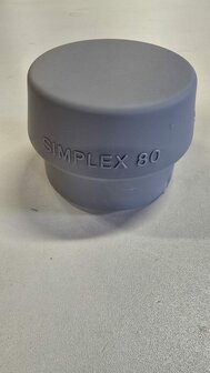 Simplex 60 of 80 rubber hamerdop grijs voor kunststofhamer 