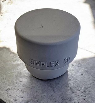 Simplex 60 of 80 rubber hamerdop grijs voor kunststofhamer 