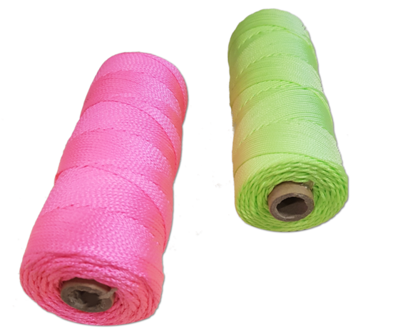Stratenmakerstouw 2 rolletjes 200m budget roze of groen touw