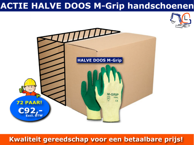 Handschoenen M-Grip HALVE doos Actie (72 PAAR)