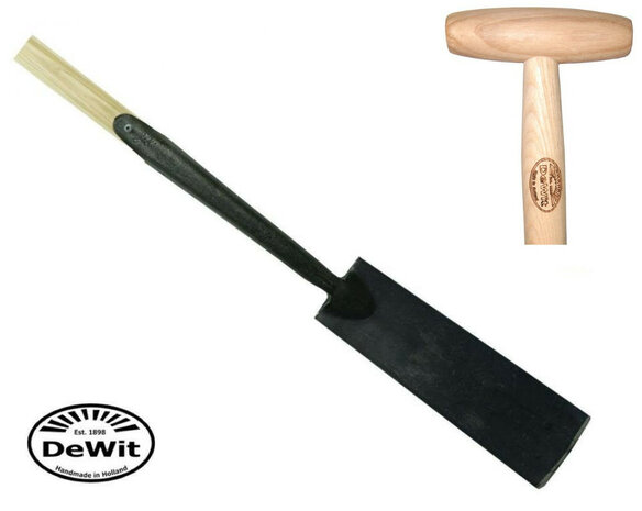 Smalle schep spade DeWit 6cm breed RECHTE KRUK