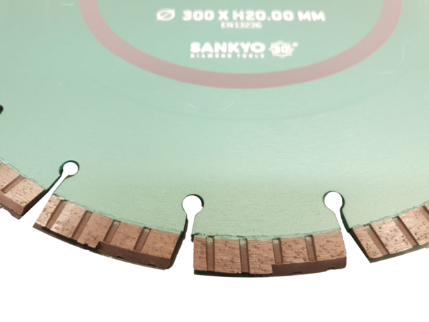 Diamantzaagblad 300 Sankyo universeel turbo 2 STUKS! Asgat: 20 mm