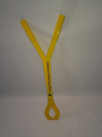 Bandentang klein model Strama Budget geel (85 cm) met rubber handvat
