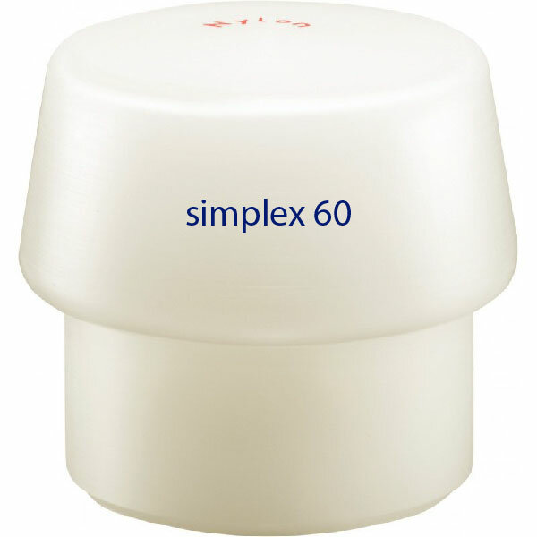 Simplex 60 of 80 nylon hamerdop wit voor kunststofhamer