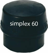 Simplex 60 of 80 rubber hamerdop zwart voor kunststofhamer 