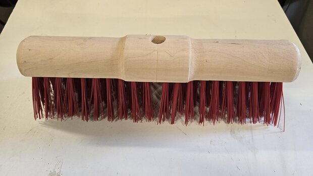 Wegenbouwbezem rood zonder steel snuffelhoek