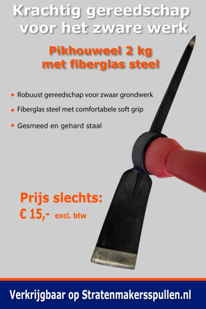 Pikhouweel met fiberglas steel rood 2 kg snuffelhoek