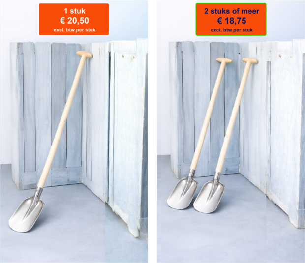 Bats Strama PLATTE GEBOGEN opstap met gebogen schopsteel 110 cm met doorgestoken hilt