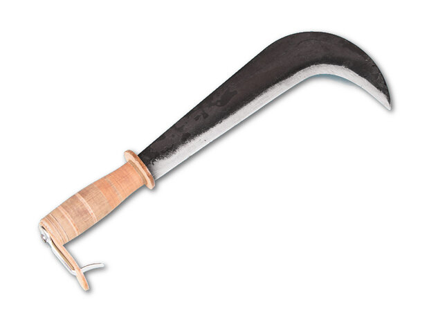 Zwitsers kapmes Machete 28 cm leren handvat Adler