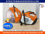 Doorslijper-bandenzaag-Stihl-TS-420-+-Diamantzaagblad-350-Stratenmakersspullen-Beton-standaard-turbo